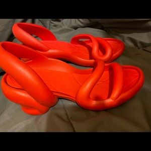 Red Camper Kobarah sling back heeled rubber sandal